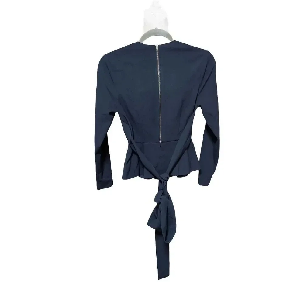 Dress The population Andreas Wrap Top & Wide Leg Pant Set - Picture 6 of 11